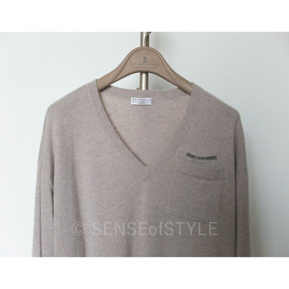 Brunello Cucinelli Cashmere Sweater top Monili trim Women's Knit size XS - Picture 4 of 6
